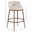 Meridian Furniture Ferro Beige Performance Fabric Upholstered Bar Stool