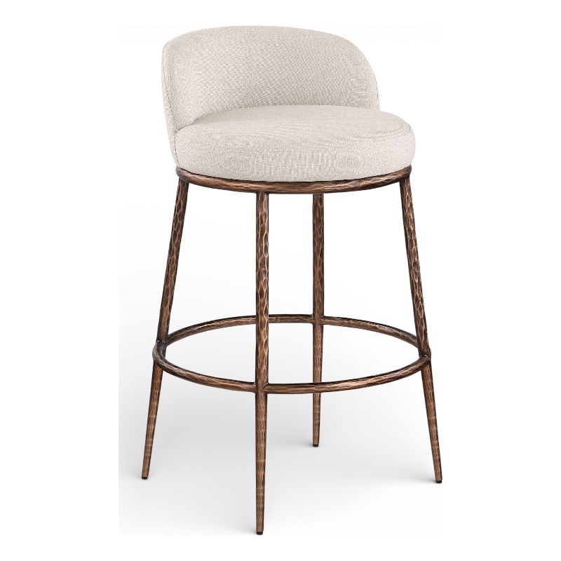 Meridian Furniture Ferro Beige Performance Fabric Upholstered Bar Stool