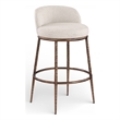 Meridian Furniture Ferro Beige Performance Fabric Upholstered Bar Stool