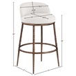 Meridian Furniture Ferro Cream Performance Fabric Upholstered Bar Stool
