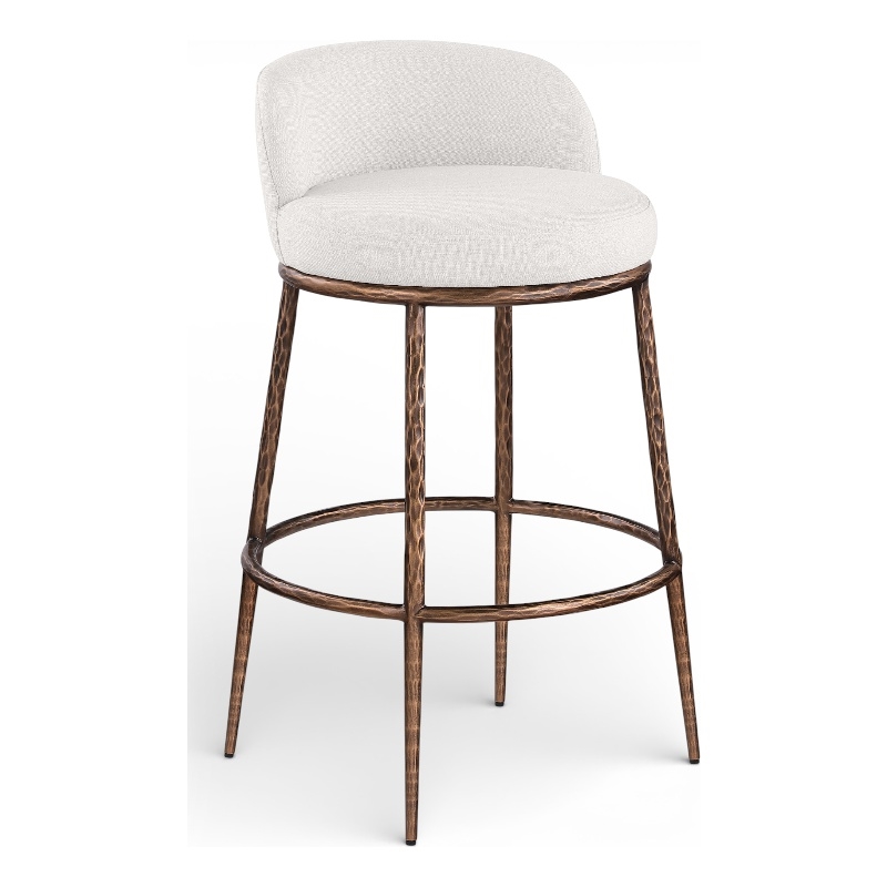 Meridian Furniture Ferro Cream Performance Fabric Upholstered Bar Stool