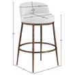 Meridian Furniture Ferro White Performance Fabric Upholstered Bar Stool