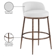 Meridian Furniture Ferro White Performance Fabric Upholstered Bar Stool