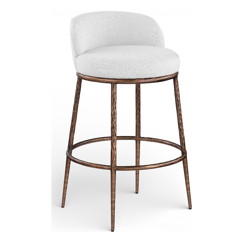 Meridian Furniture Ferro White Performance Fabric Upholstered Bar Stool