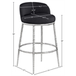 Meridian Furniture Ferro Black Performance Fabric Upholstered Bar Stool