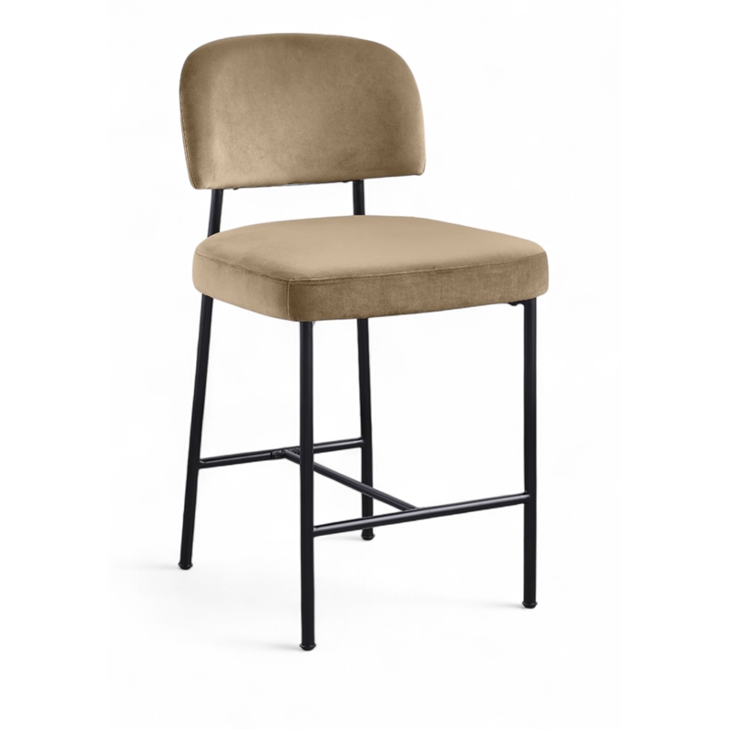 Meridian Furniture Zarelle Beige Performance Fabric Counter Stool (Set of 2)