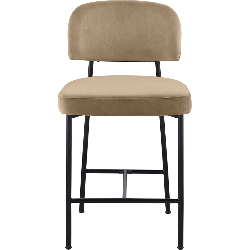 Meridian Furniture Zarelle Beige Performance Fabric Counter Stool (Set of 2)