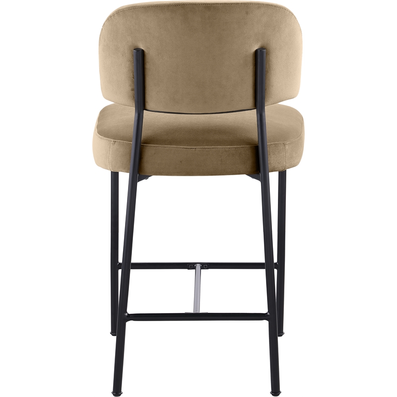 Meridian Furniture Zarelle Beige Performance Fabric Counter Stool (Set of 2)