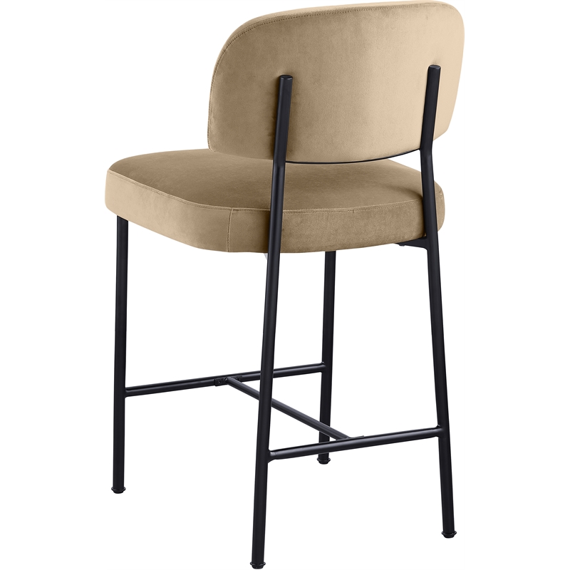 Meridian Furniture Zarelle Beige Performance Fabric Counter Stool (Set of 2)