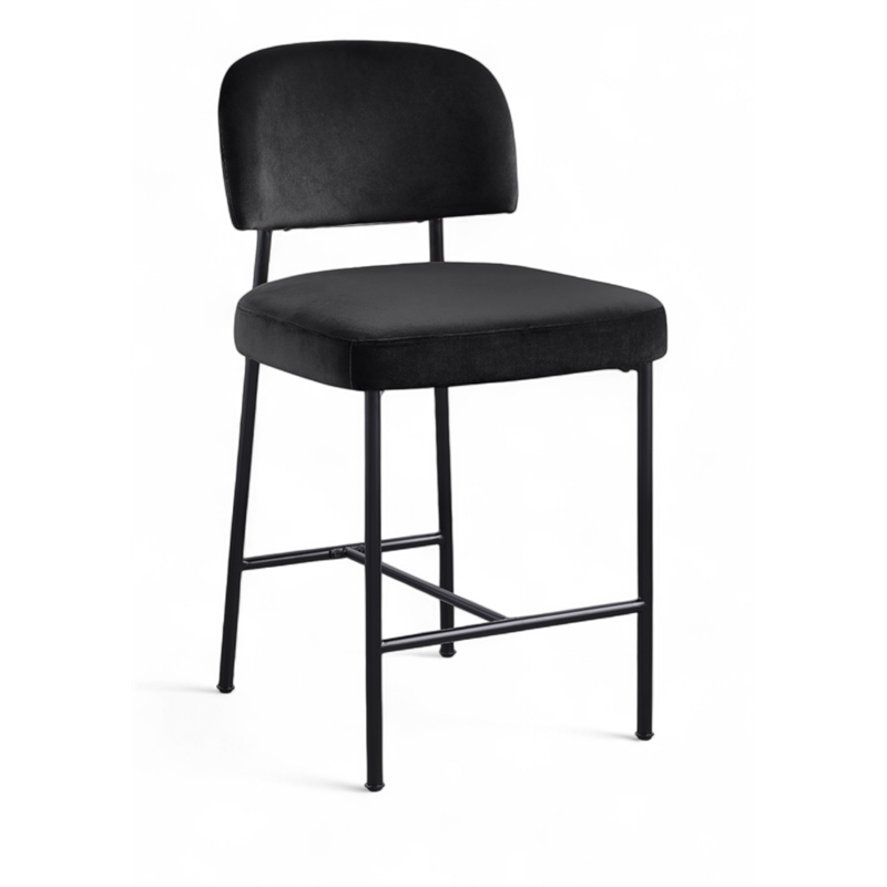 Meridian Furniture Zarelle Black Performance Fabric Counter Stool (Set of 2)
