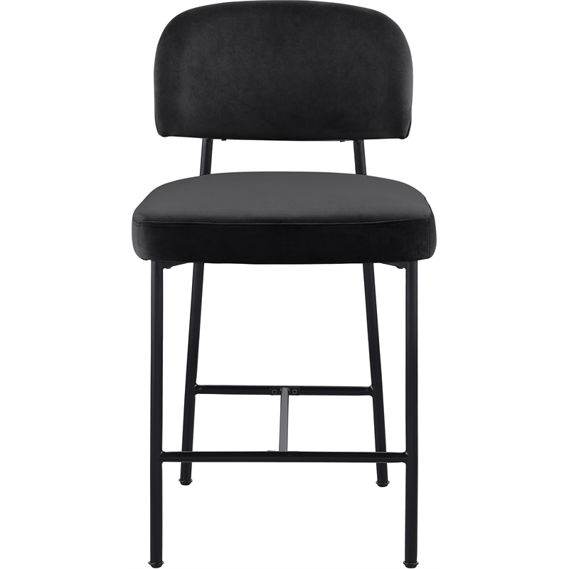 Meridian Furniture Zarelle Black Performance Fabric Counter Stool (Set of 2)