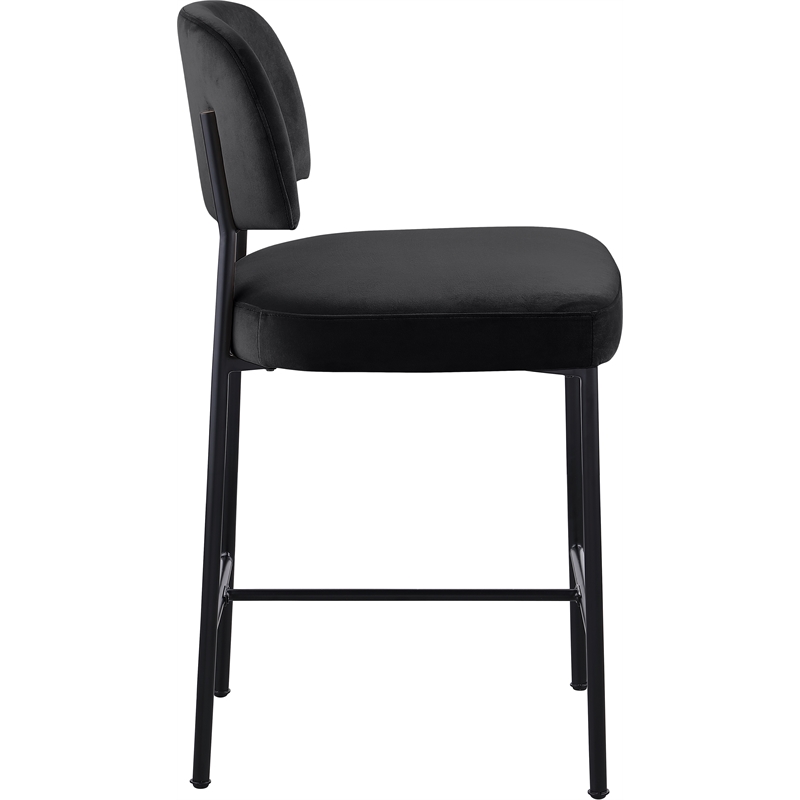 Meridian Furniture Zarelle Black Performance Fabric Counter Stool (Set of 2)