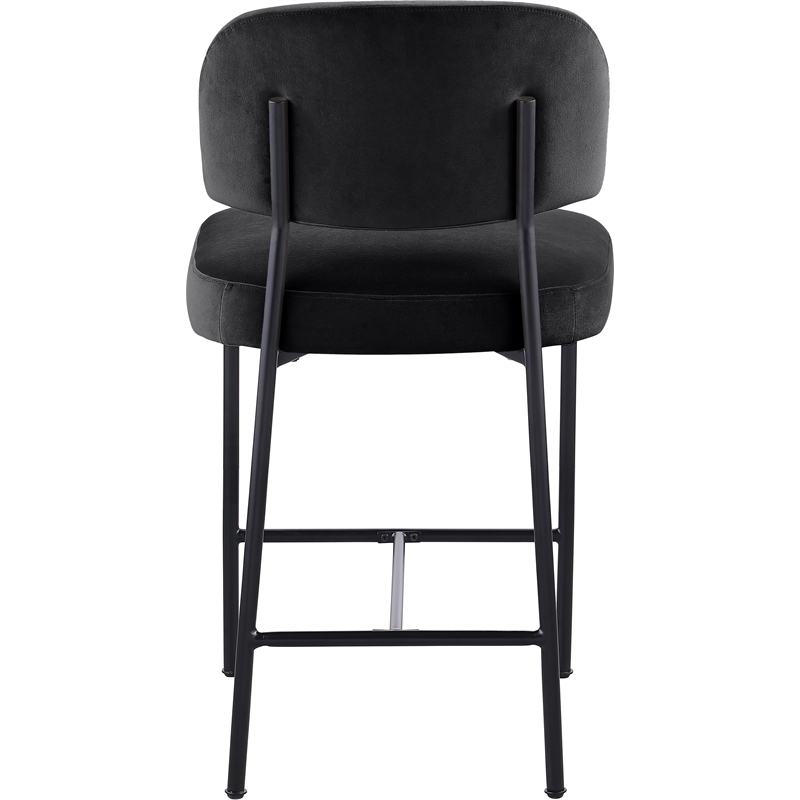 Meridian Furniture Zarelle Black Performance Fabric Counter Stool (Set of 2)