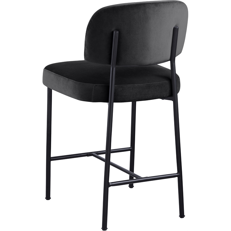 Meridian Furniture Zarelle Black Performance Fabric Counter Stool (Set of 2)
