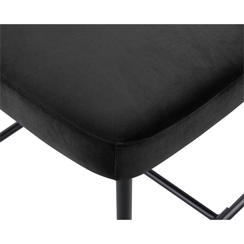 Meridian Furniture Zarelle Black Performance Fabric Counter Stool (Set of 2)