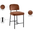 Meridian Furniture Zarelle Cognac Performance Fabric Counter Stool (Set of 2)