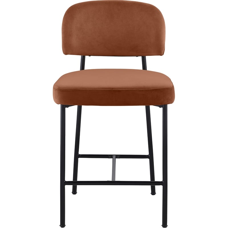 Meridian Furniture Zarelle Cognac Performance Fabric Counter Stool (Set of 2)