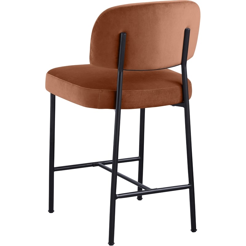 Meridian Furniture Zarelle Cognac Performance Fabric Counter Stool (Set of 2)
