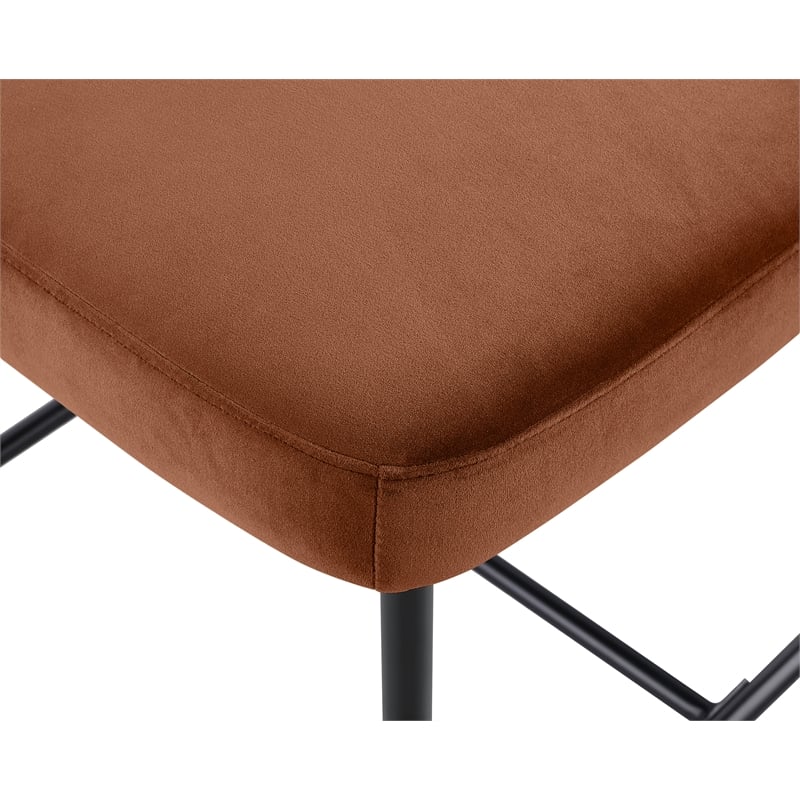Meridian Furniture Zarelle Cognac Performance Fabric Counter Stool (Set of 2)