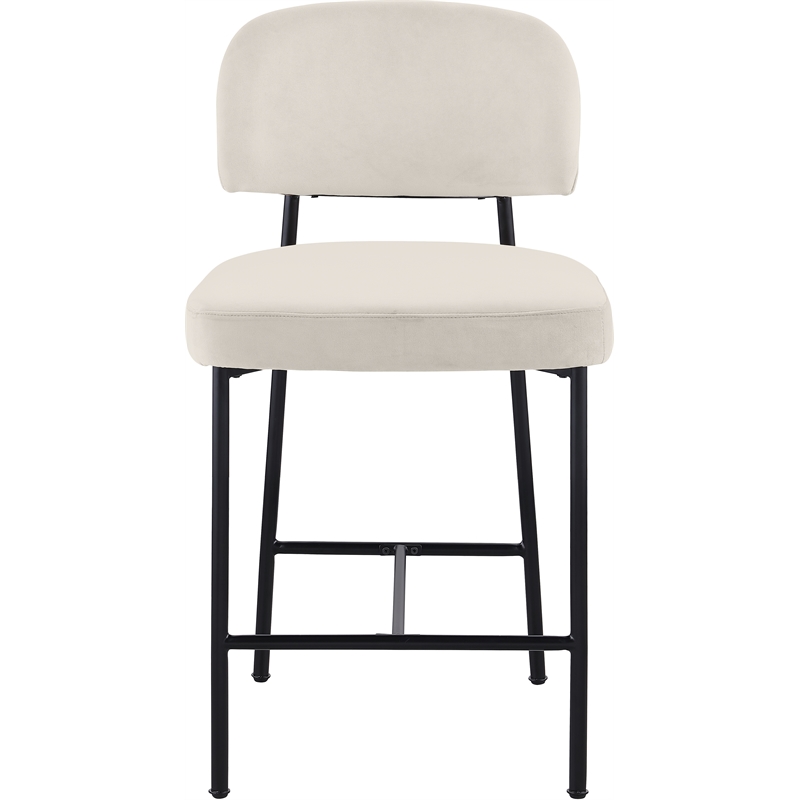 Meridian Furniture Zarelle Cream Performance Fabric Counter Stool (Set of 2)
