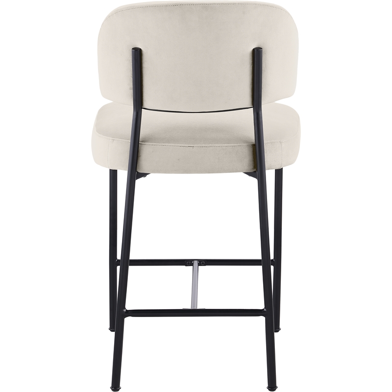 Meridian Furniture Zarelle Cream Performance Fabric Counter Stool (Set of 2)