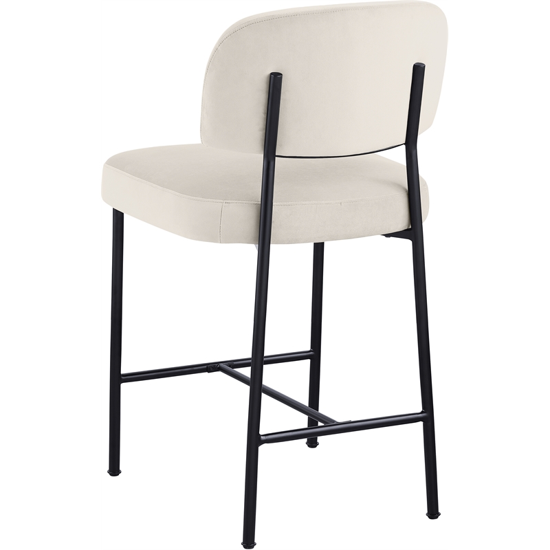 Meridian Furniture Zarelle Cream Performance Fabric Counter Stool (Set of 2)