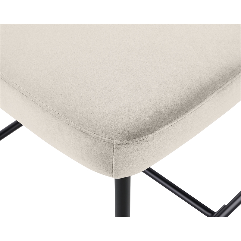 Meridian Furniture Zarelle Cream Performance Fabric Counter Stool (Set of 2)
