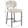 Meridian Furniture Zarelle Cream Performance Fabric Counter Stool (Set of 2)