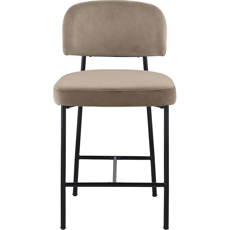 Meridian Furniture Zarelle Taupe Performance Fabric Counter Stool (Set of 2)
