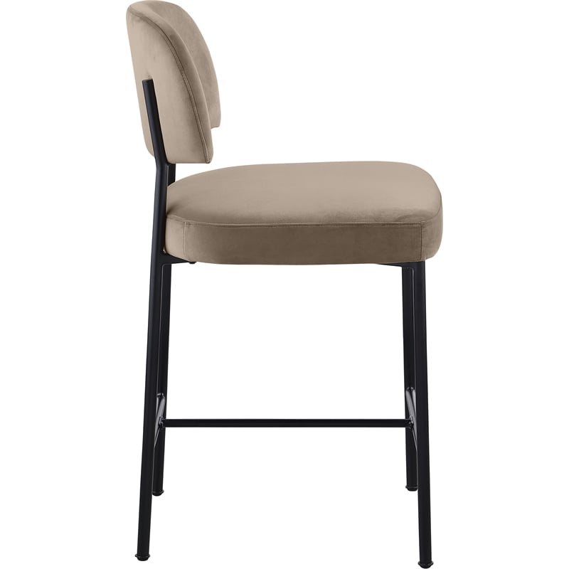 Meridian Furniture Zarelle Taupe Performance Fabric Counter Stool (Set of 2)
