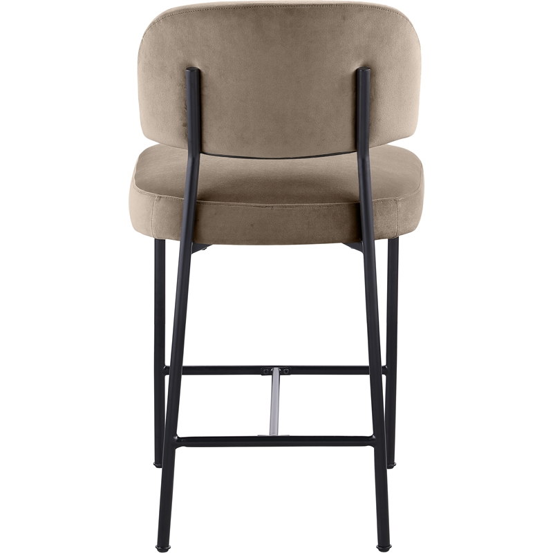 Meridian Furniture Zarelle Taupe Performance Fabric Counter Stool (Set of 2)