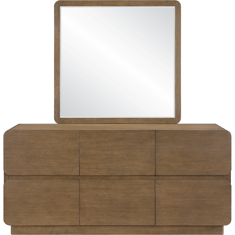 Meridian Furniture Adagio Brown Solid Wood And Oak Veneer Mirror