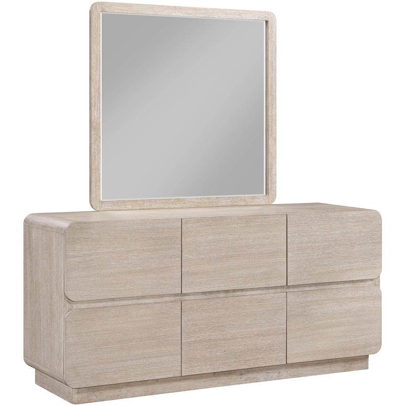Meridian Furniture Adagio Natural Solid Wood And Oak Veneer Mirror