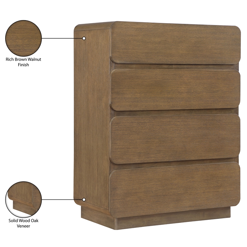 Meridian Furniture Adagio Brown Solid Wood And Oak Veneer Chest