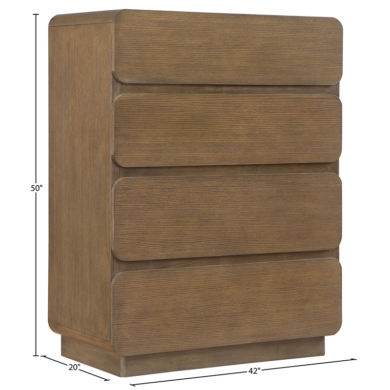 Meridian Furniture Adagio Brown Solid Wood And Oak Veneer Chest