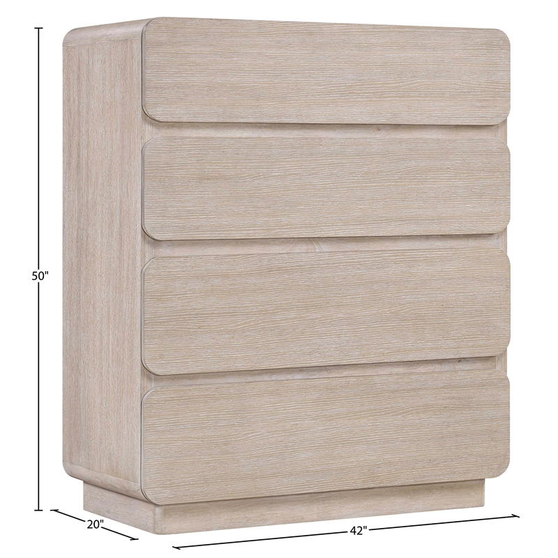 Meridian Furniture Adagio Natural Solid Wood And Oak Veneer Chest