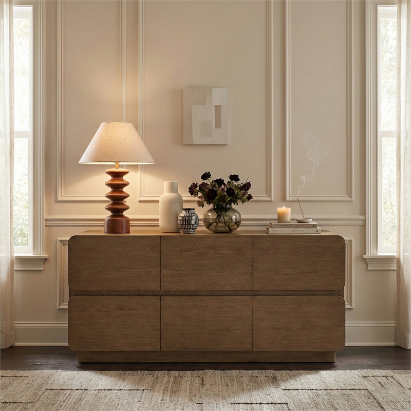 Meridian Furniture Adagio Brown Solid Wood And Oak Veneer Dresser