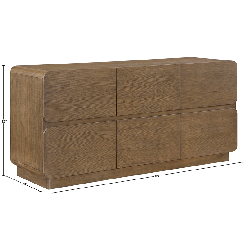 Meridian Furniture Adagio Brown Solid Wood And Oak Veneer Dresser