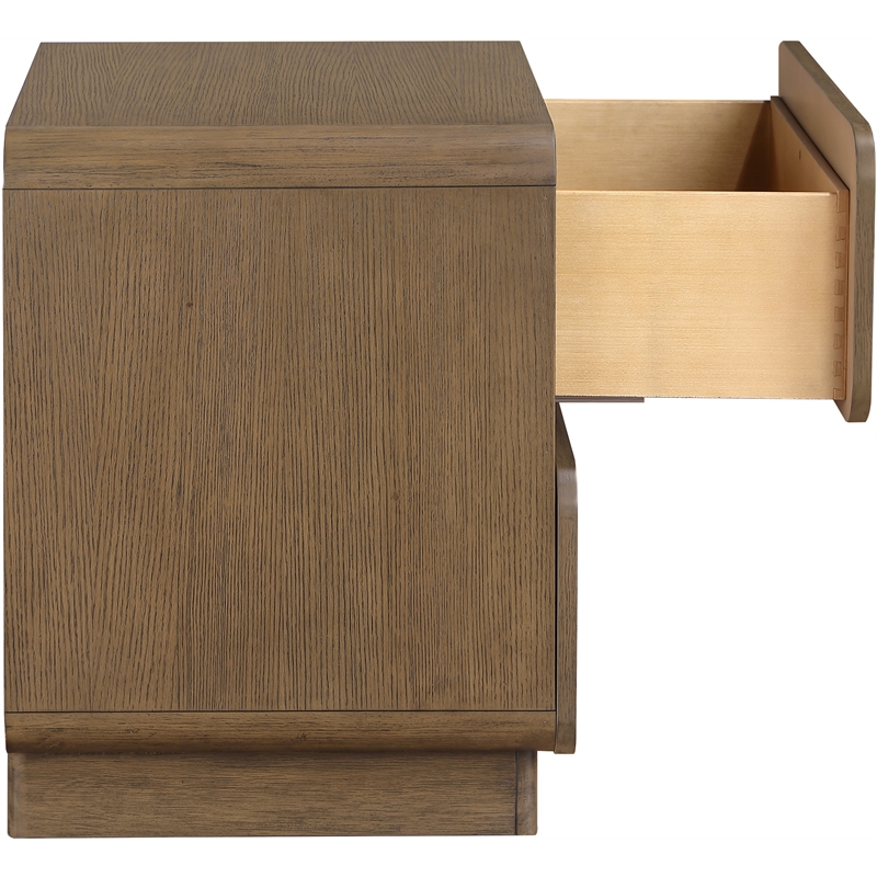 Meridian Furniture Adagio Brown Solid Wood And Oak Veneer Nightstand