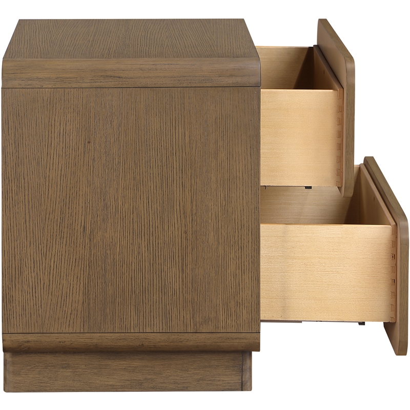 Meridian Furniture Adagio Brown Solid Wood And Oak Veneer Nightstand