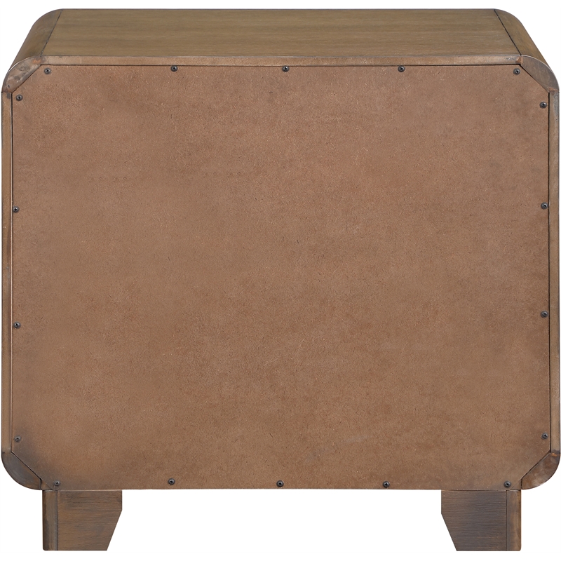 Meridian Furniture Adagio Brown Solid Wood And Oak Veneer Nightstand