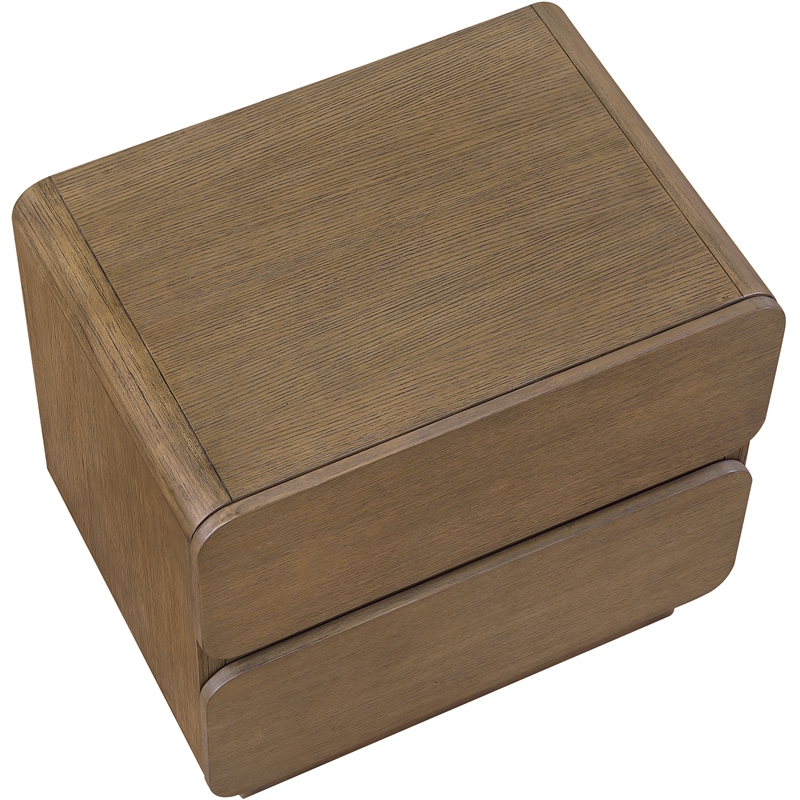 Meridian Furniture Adagio Brown Solid Wood And Oak Veneer Nightstand