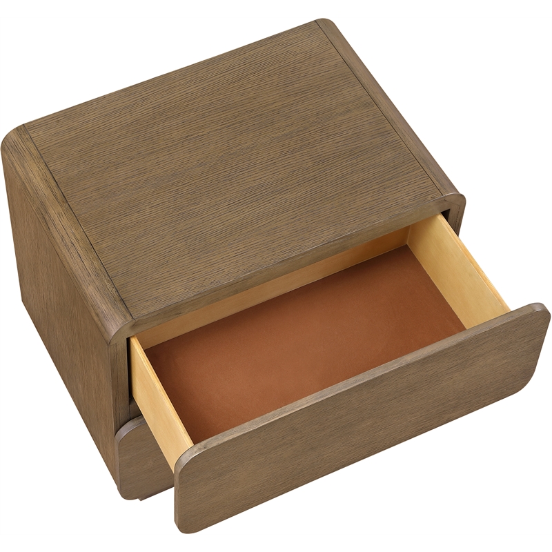 Meridian Furniture Adagio Brown Solid Wood And Oak Veneer Nightstand