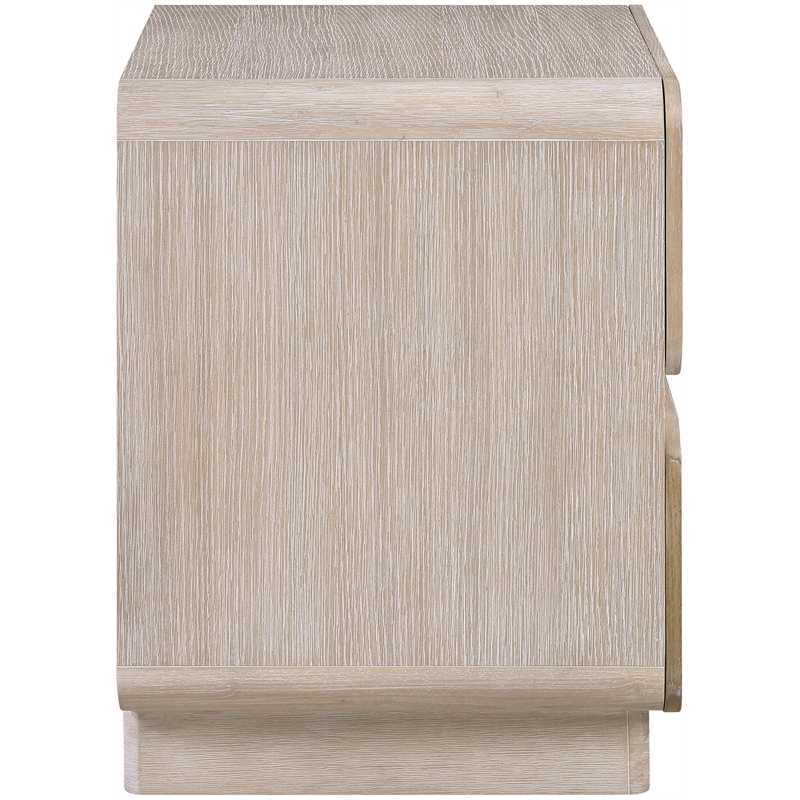 Meridian Furniture Adagio Natural Solid Wood And Oak Veneer Nightstand