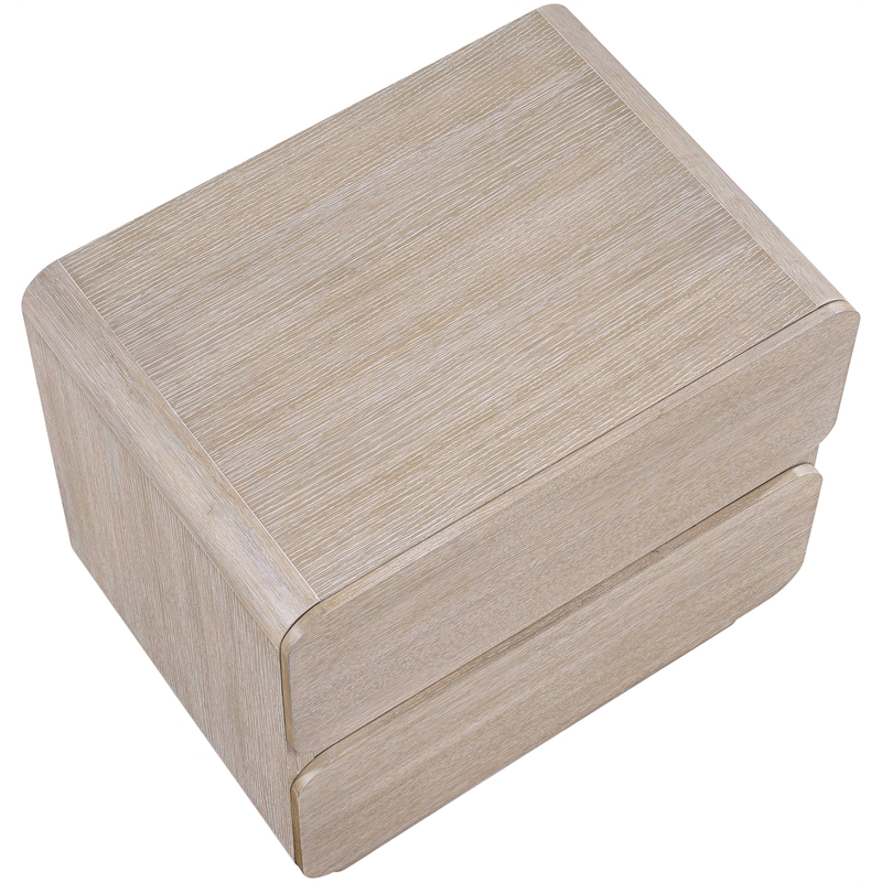 Meridian Furniture Adagio Natural Solid Wood And Oak Veneer Nightstand