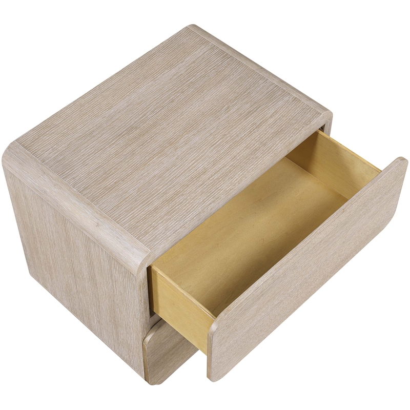 Meridian Furniture Adagio Natural Solid Wood And Oak Veneer Nightstand