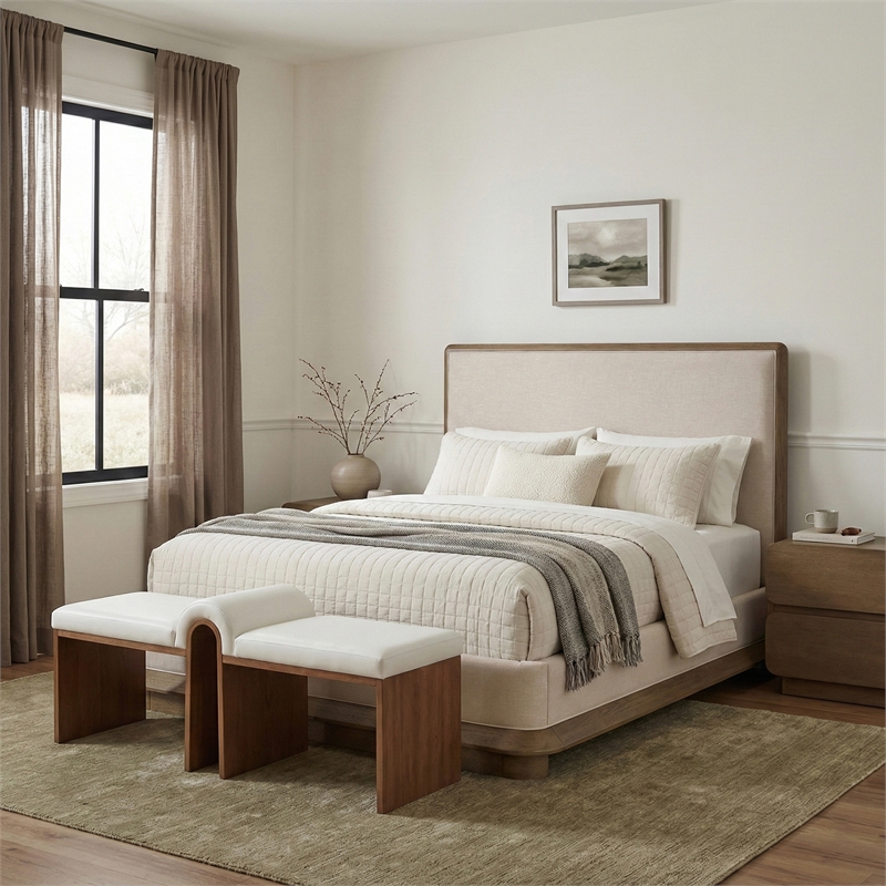 Meridian Furniture Adagio Brown Fabric Upholstered King Bed