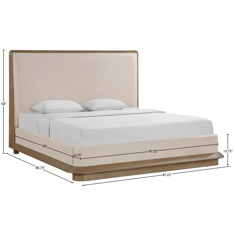Meridian Furniture Adagio Brown Fabric Upholstered King Bed