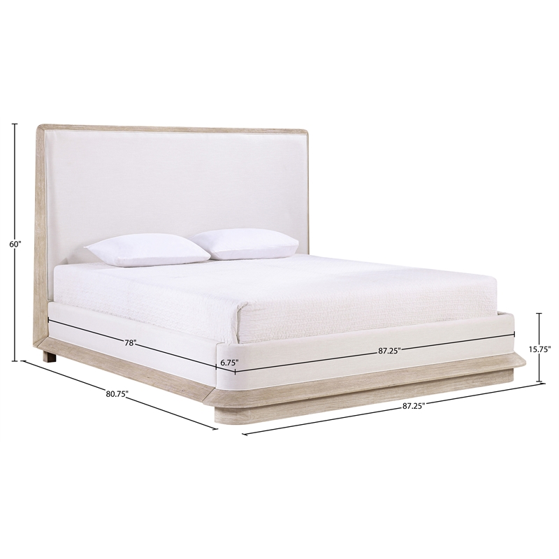 Meridian Furniture Adagio Natural Fabric Upholstered King Bed