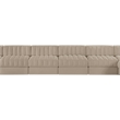 Meridian Furniture Rummi Beige Velvet Performance Fabric 10pc. Modular Sectional
